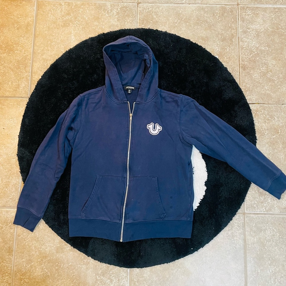 True Religion Navy Zip-Up Hoodie